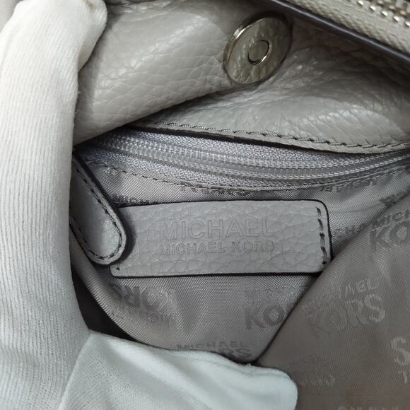 Michael Kors Gray Pebbled Leather Double Zipper Crossbody Shoulder Bag - Picture 13 of 16